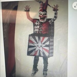 Kids Jester Box Costume - Red, Black, and White